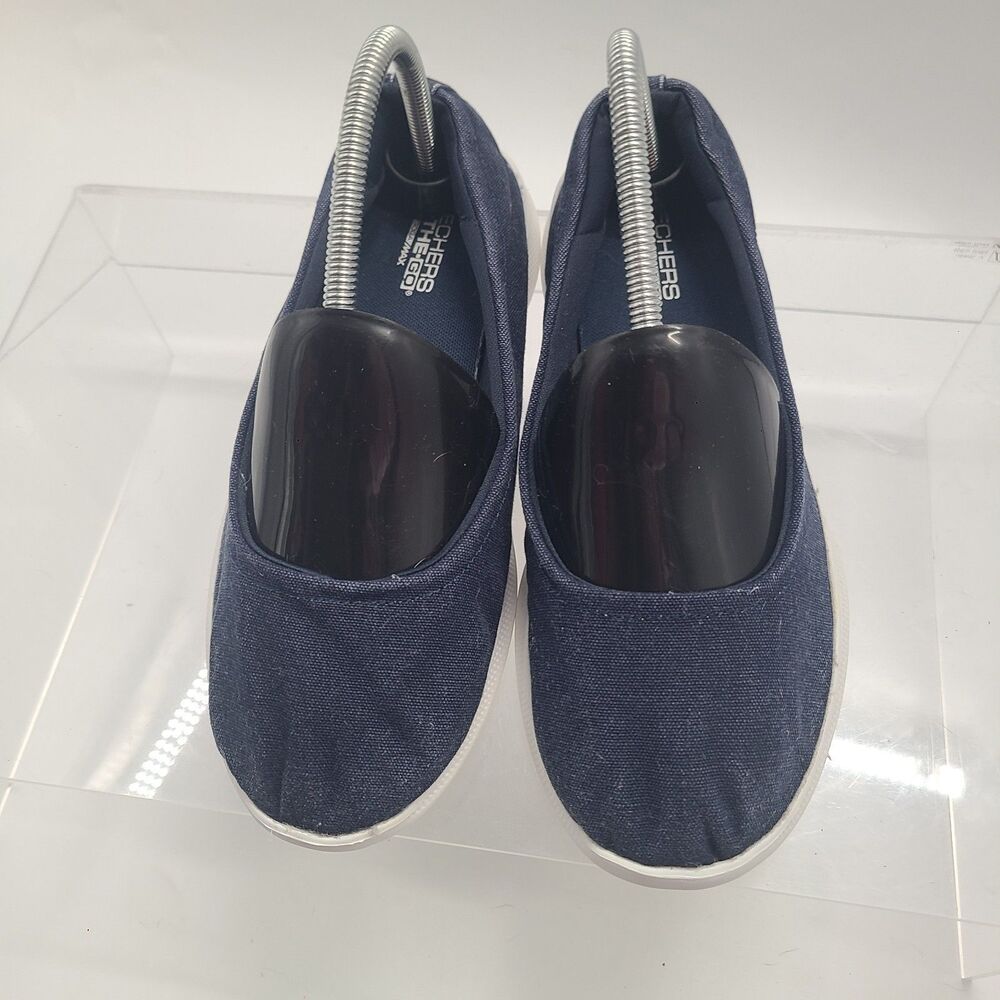 Skechers Shoes Womens Size 9.5 GO Step Navy Blue Slip On Comfort Sneakers 14504H